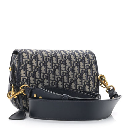 Christian Dior Oblique Flap Bag Navy Blue 3 of 11