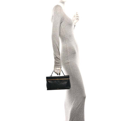 Celine Glossy Lambskin Vanity Frame Rectangle Bag Black 2 of 10