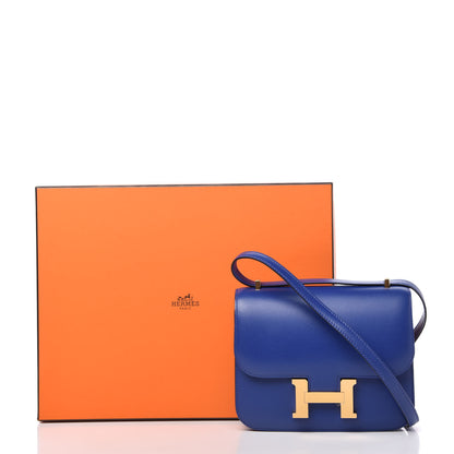 Hermes Tadelakt Constance 18 Bleu Electrique 12 of 12