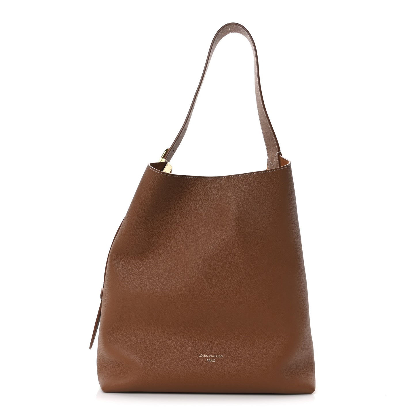 Grained Calfskin Low Key Hobo MM Cognac