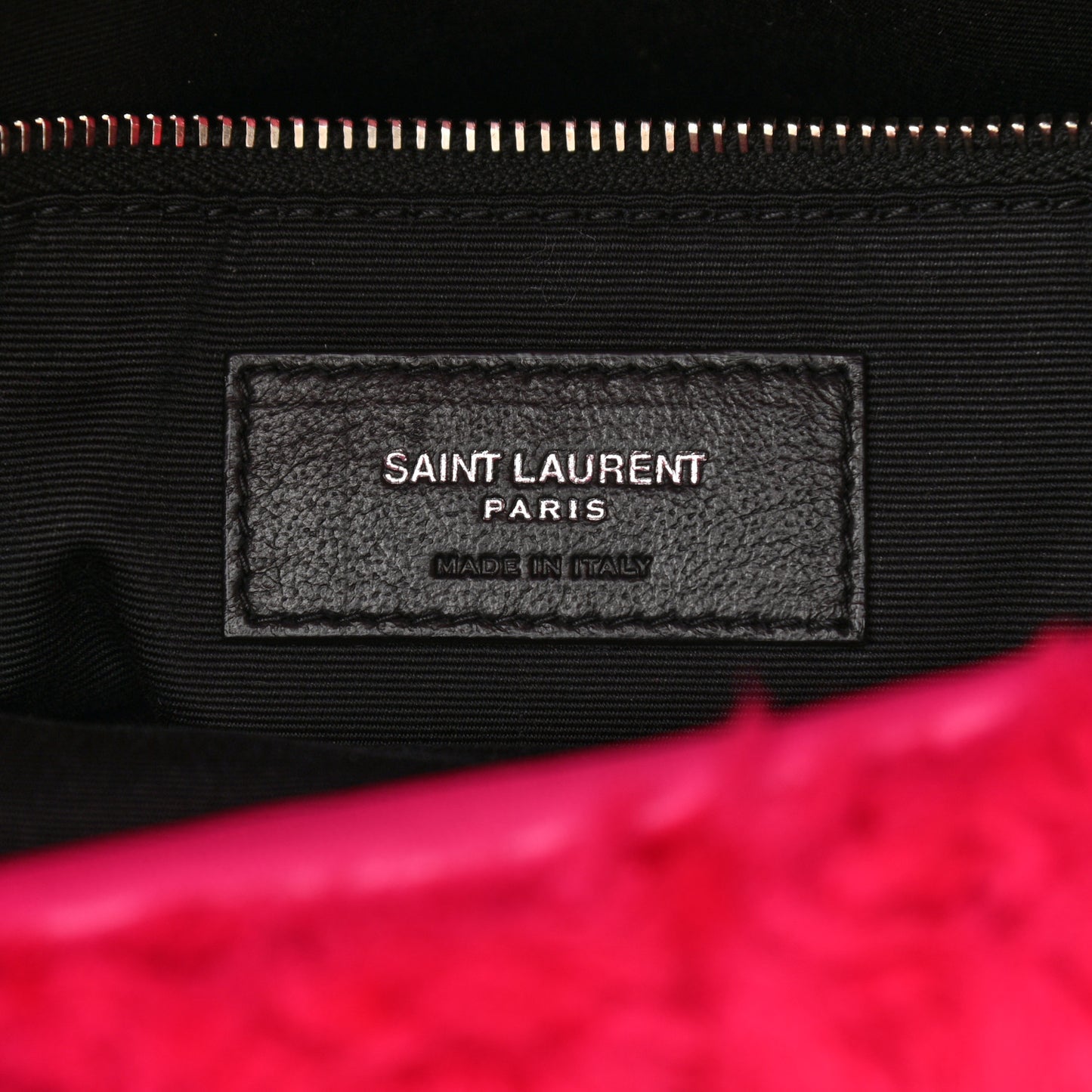Merino Shearling Lambskin Quilted Small Loulou Puffer Monogram Chain Satchel Fuchsia