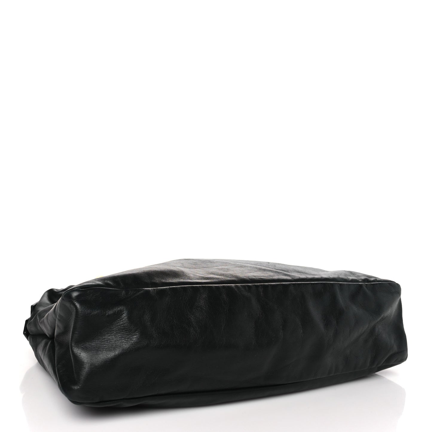 Calfskin Medium Horsebit Chain Hobo Black