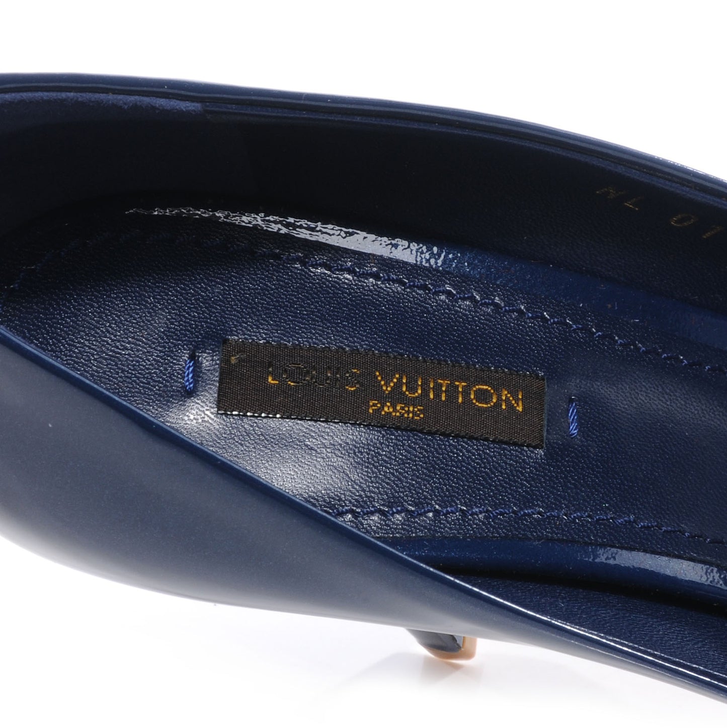 Patent Leather Oh Really Peep Toe Pumps Blue 37.5