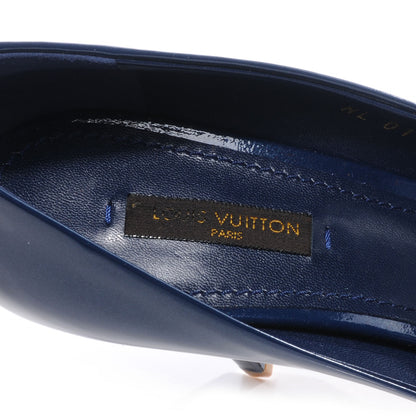 Louis Vuitton Patent Leather Oh Really Peep Toe Pumps Blue 37.5 6 of 6