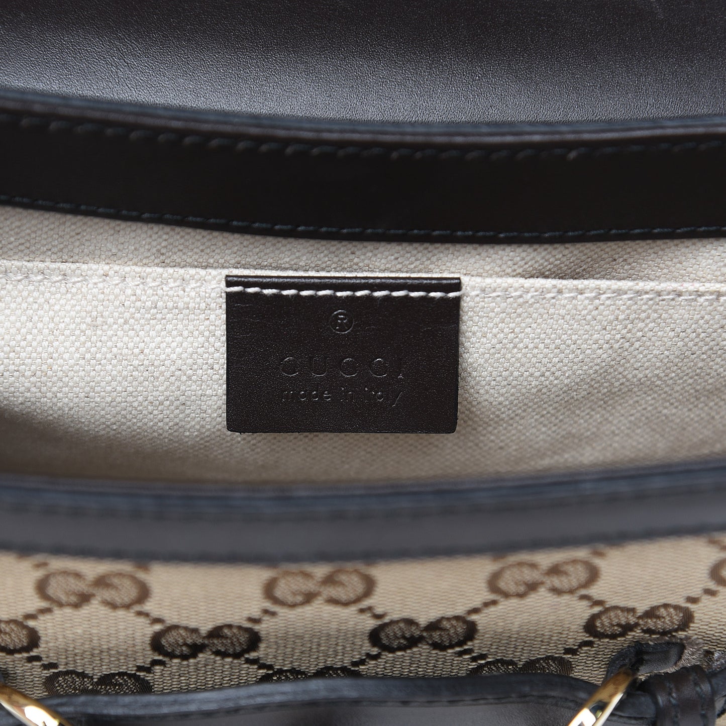 Monogram Margaux Calfskin Medium Emily Chain Shoulder Bag Beige Ebony Cocoa