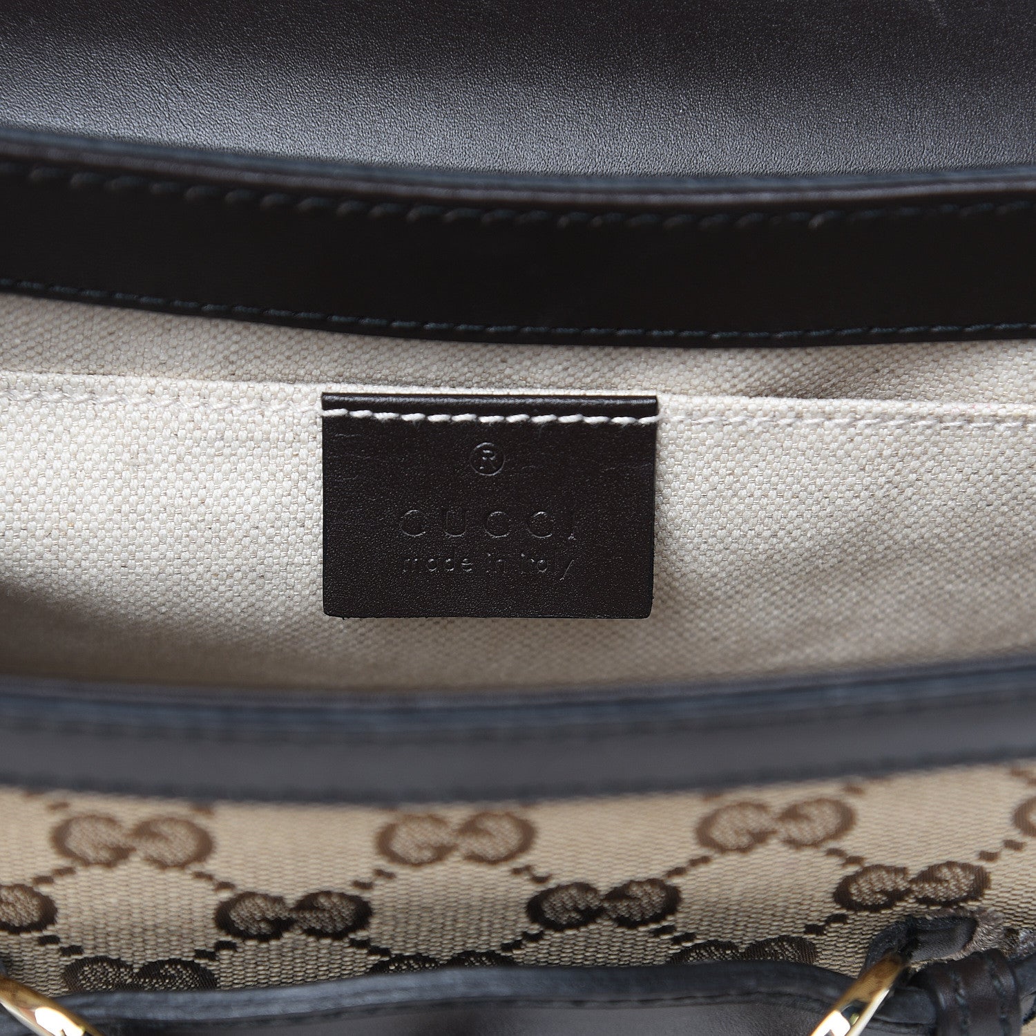 Gucci Monogram Margaux Calfskin Medium Emily Chain Shoulder Bag Beige Ebony Cocoa 6 of 15