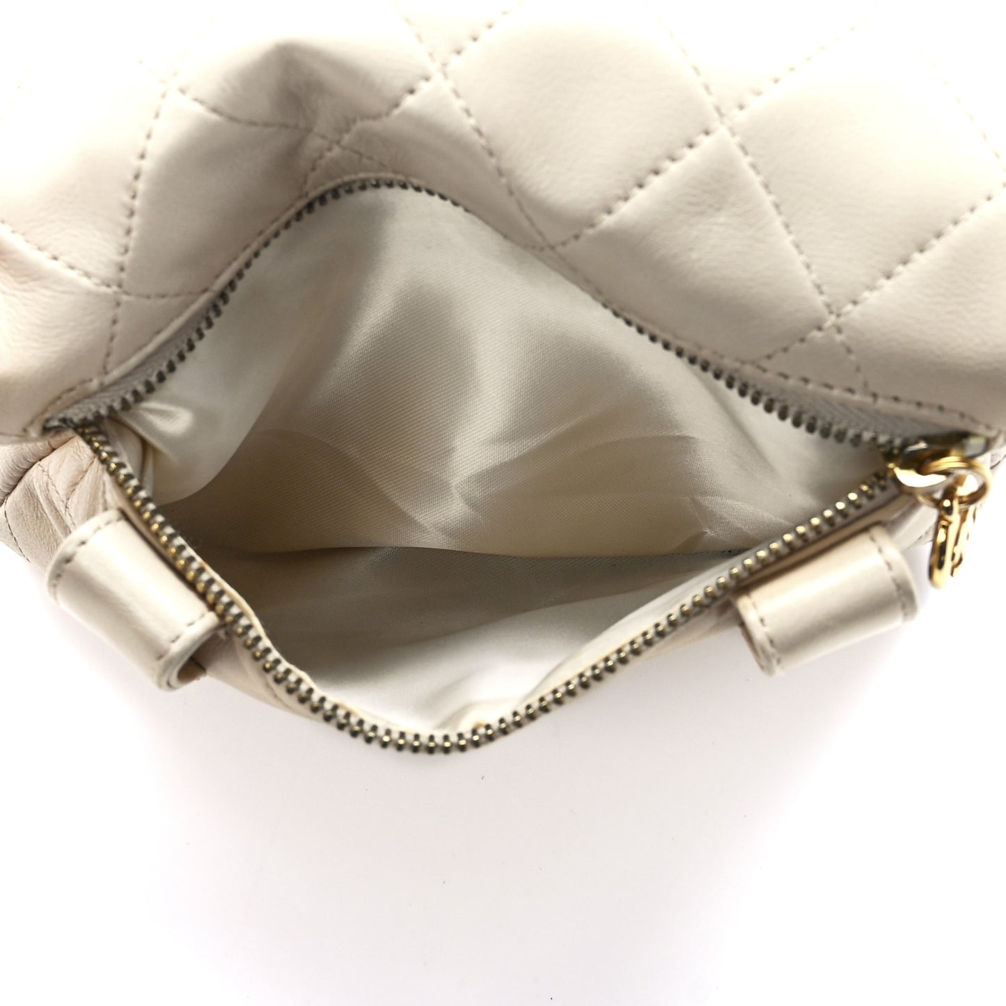 Lambskin Quilted Waist Belt Bag Beige