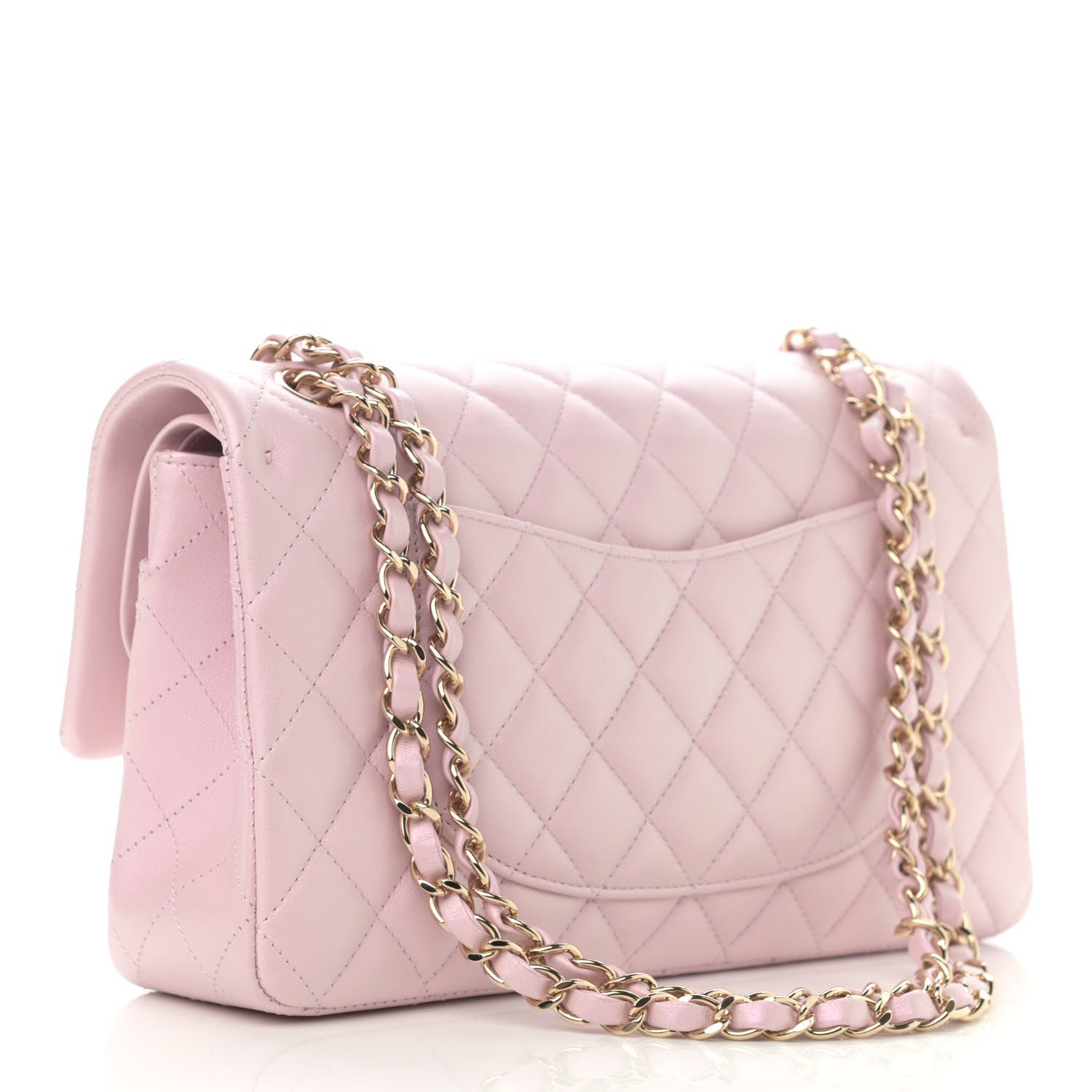 Chanel Iridescent Calfskin Quilted Medium Double Flap Light Pink 3 of 11