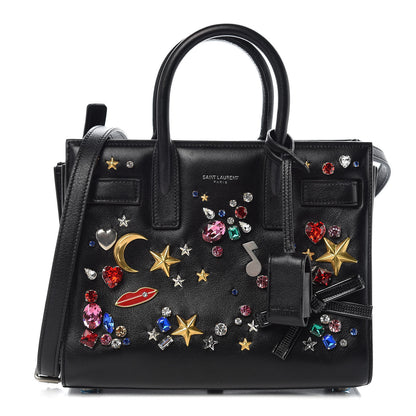Saint Laurent Calfskin Crystal Embellished Nano Sac de Jour Black 1 of 17