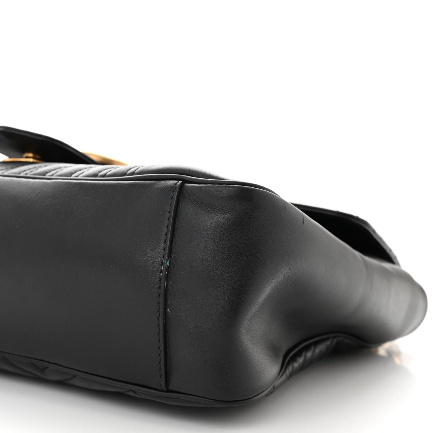 Gucci Calfskin Matelasse Large GG Marmont Shoulder Bag Black 10 of 11