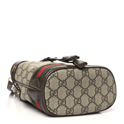 Gucci GG Supreme Monogram Web Mini Ophidia Bucket Bag Brown 4 of 11
