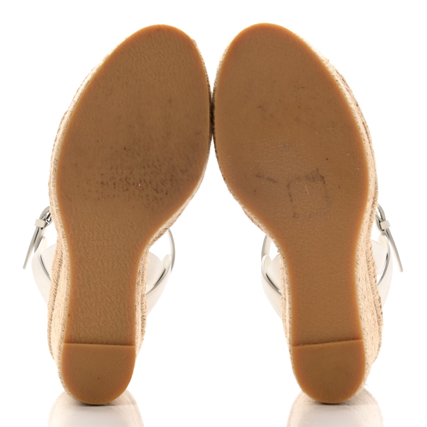 Calfskin Tribute 95 Platform Espadrille Wedge Sandals 40.5 Porcellana