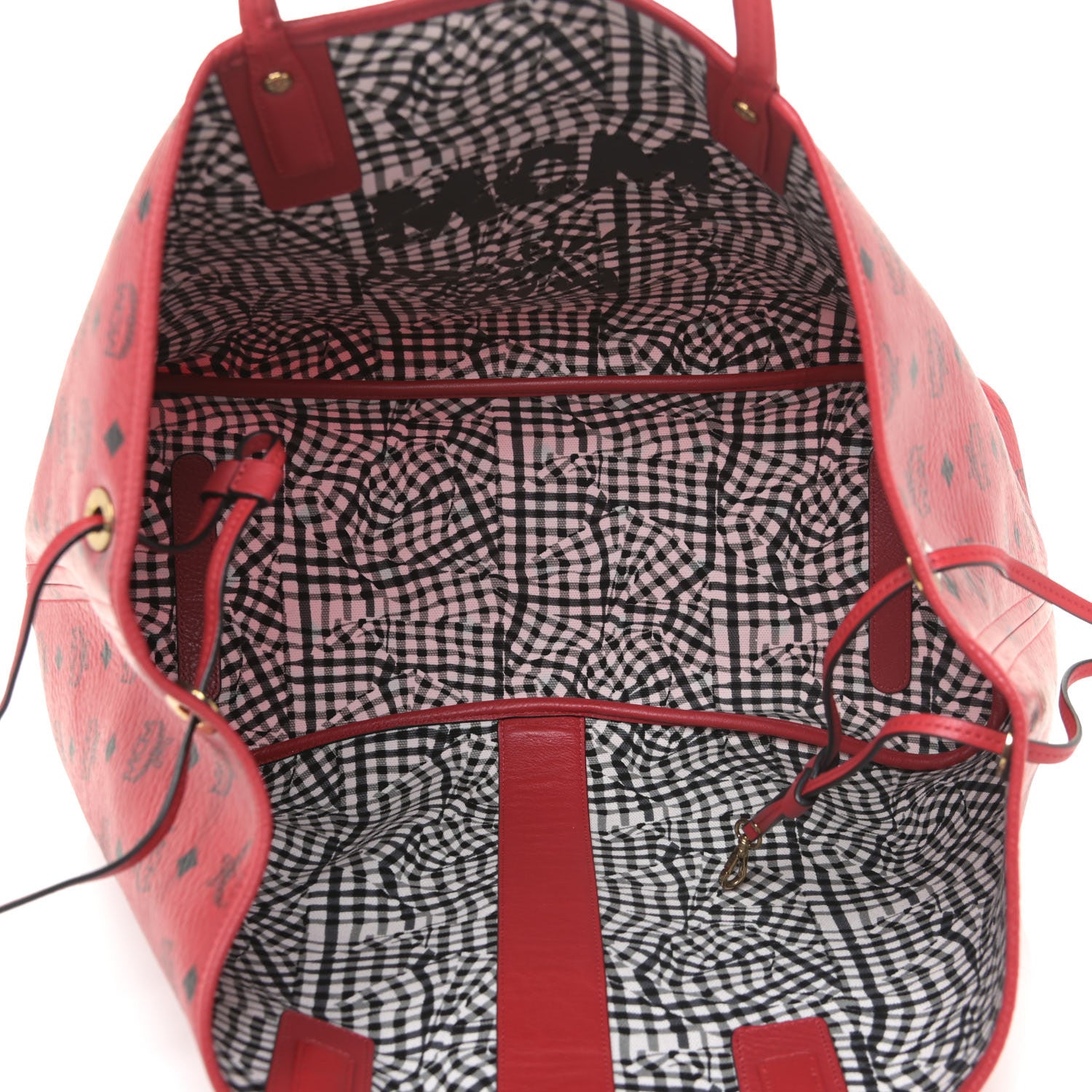 MCM Visetos Large Liz Reversible Shopper Tote Ruby Red 5 of 16