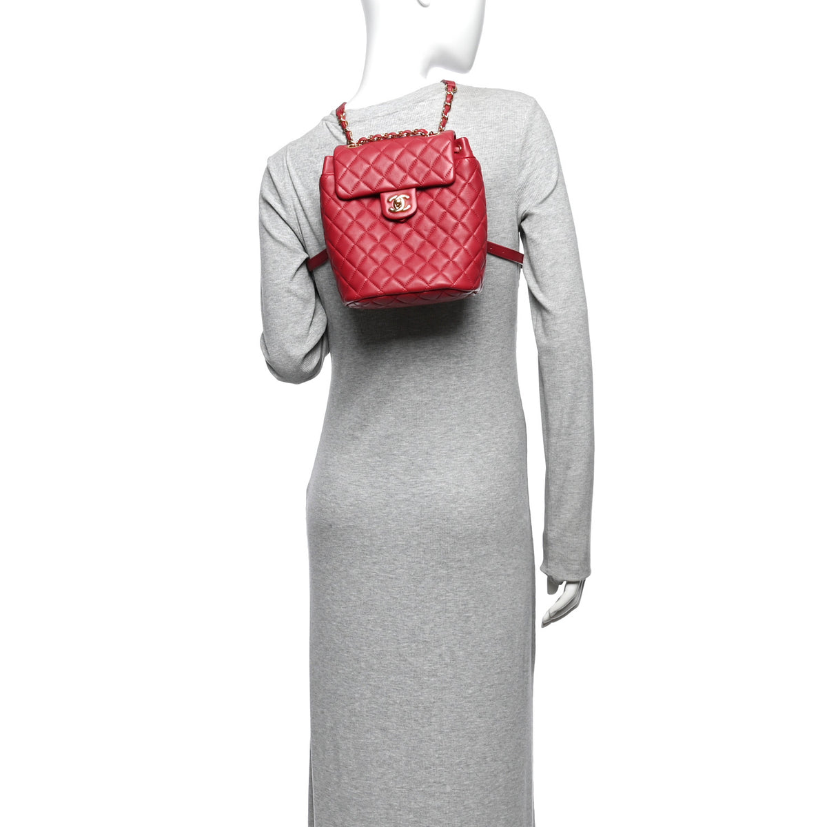 Calfskin Quilted Mini Urban Spirit Backpack Red