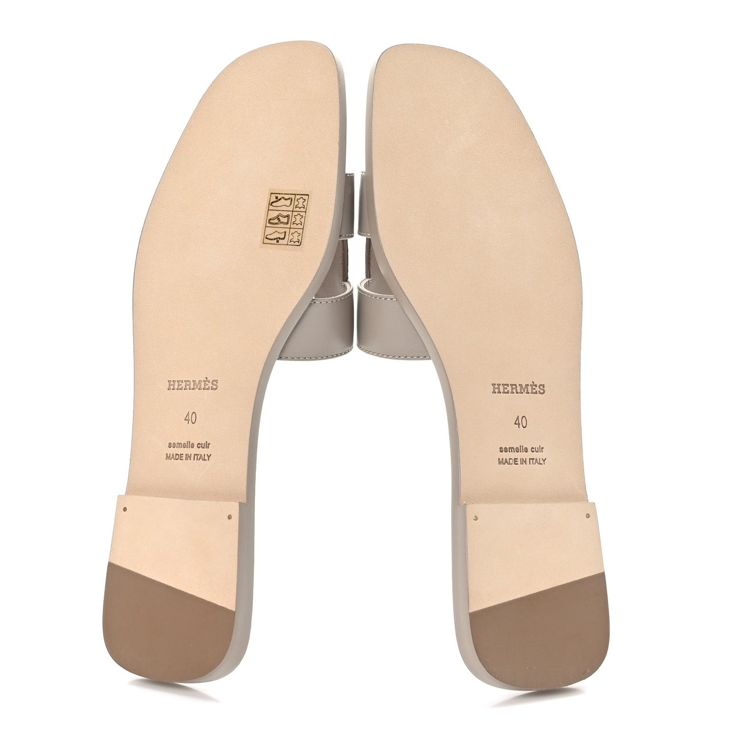 Box Calfskin Oran Sandals 40 Beige Mastic