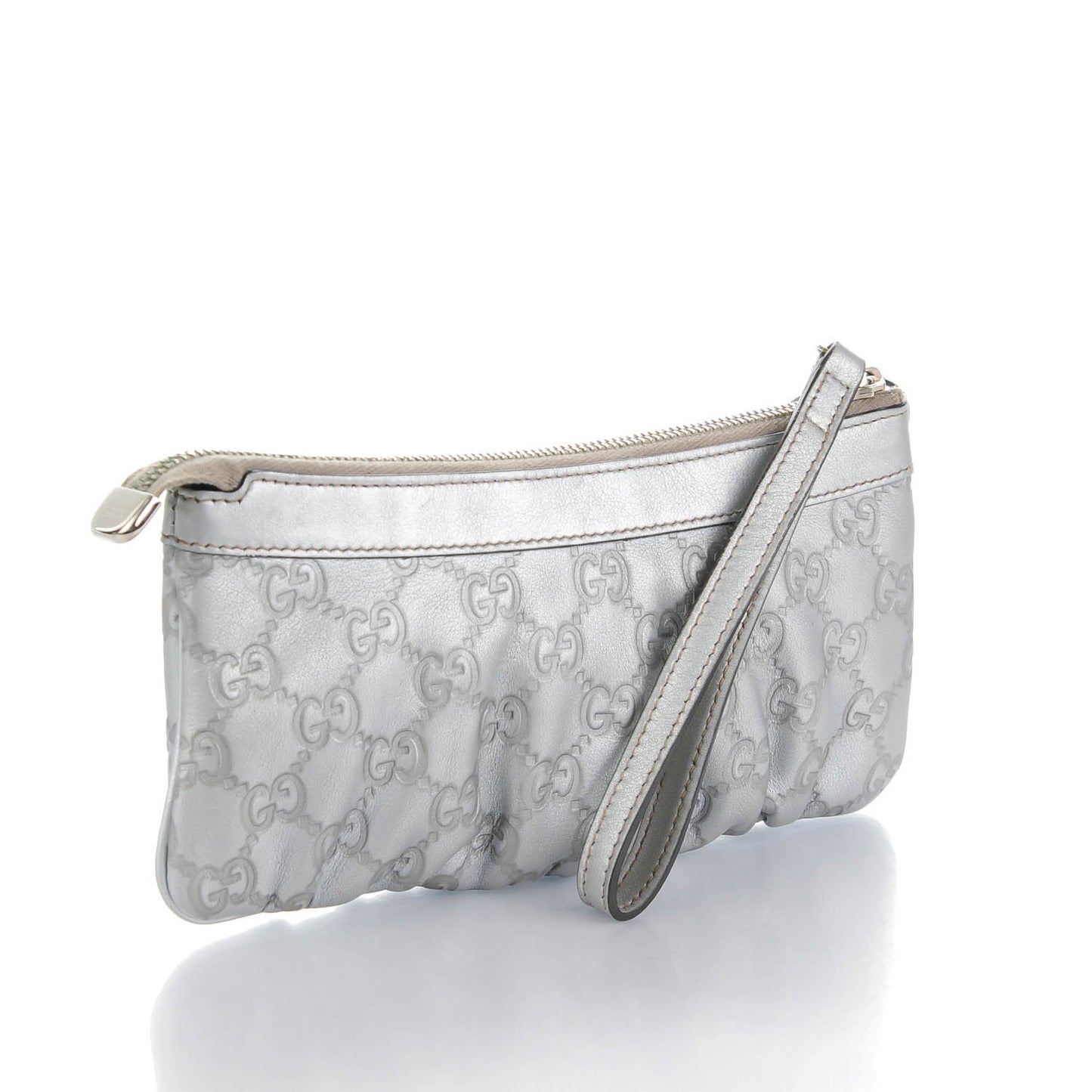 Guccissima New Britt Wristlet Silver