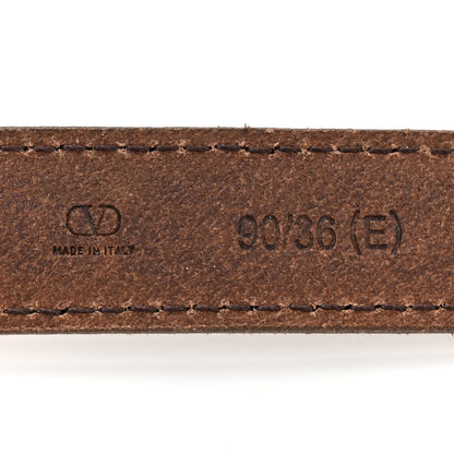 Valentino Garavani Calfskin Vlogo Signature 20mm Belt 90 36 Chocolate 4 of 5