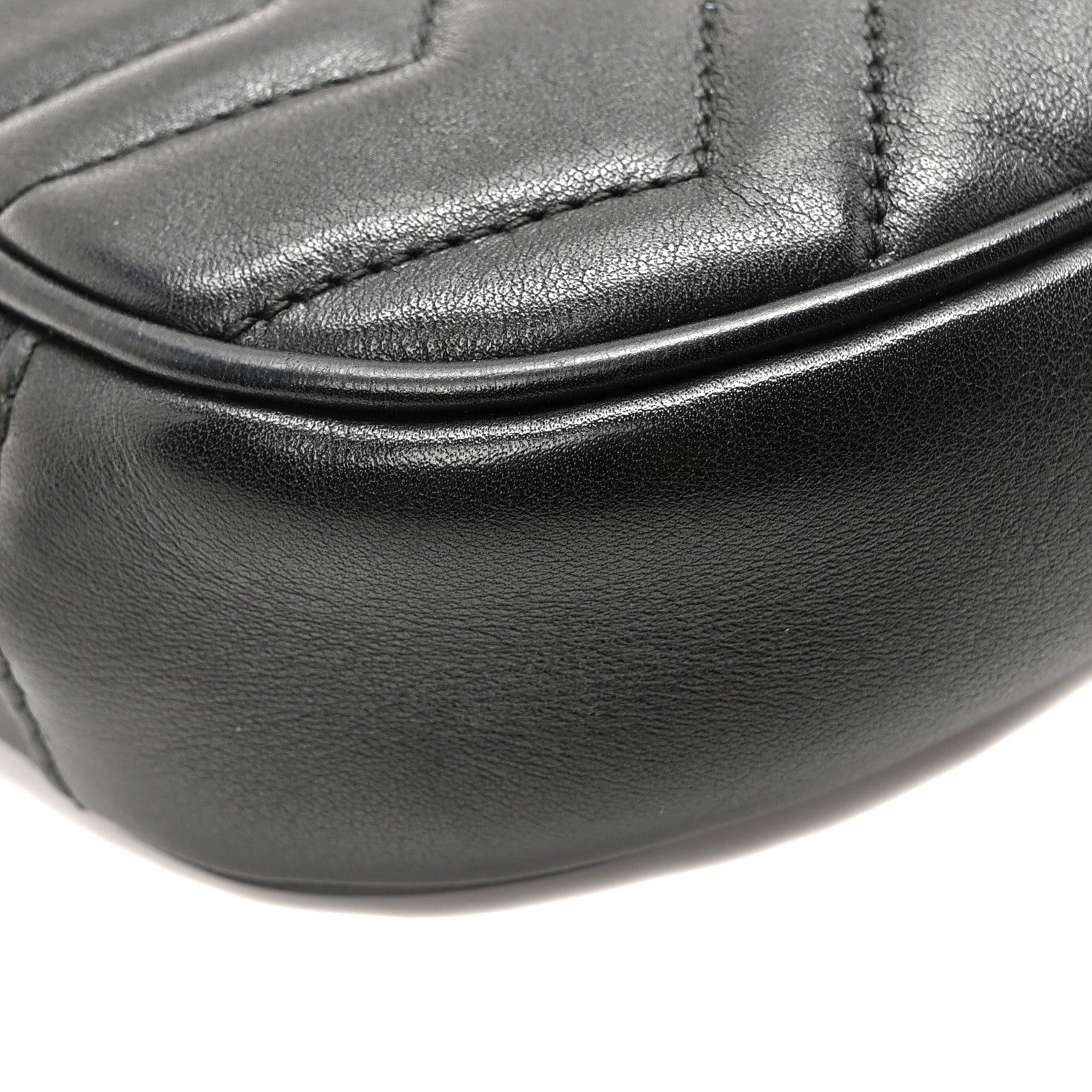 Gucci Calfskin Matelasse GG Marmont Belt Bag 75 30 Black 9 of 10