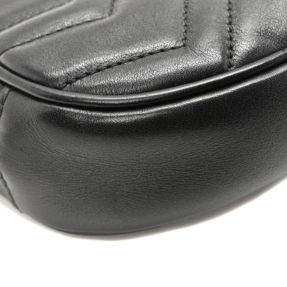 Gucci Calfskin Matelasse GG Marmont Belt Bag 75 30 Black 9 of 10