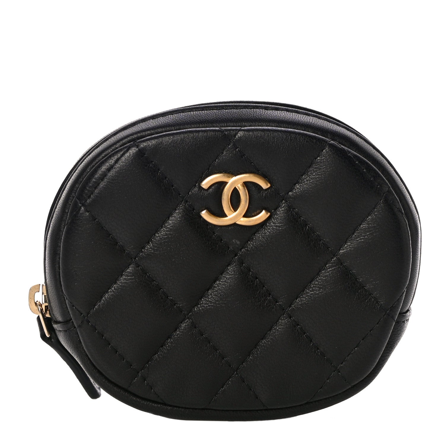 Chanel Lambskin Quilted Zip Around Classic Coin Purse Black 1 of 11
