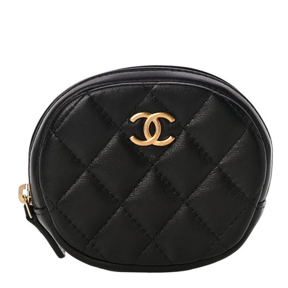Chanel Lambskin Quilted Zip Around Classic Coin Purse Black 1 of 11