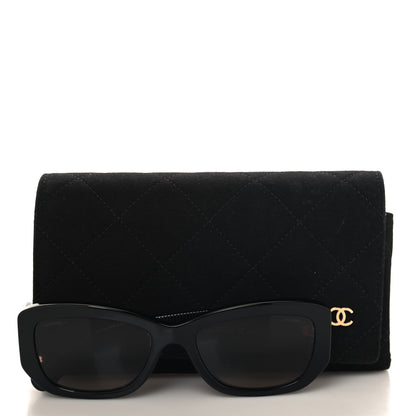 Chanel Acetate Rectangle Sunglasses 5493 Black 7 of 7