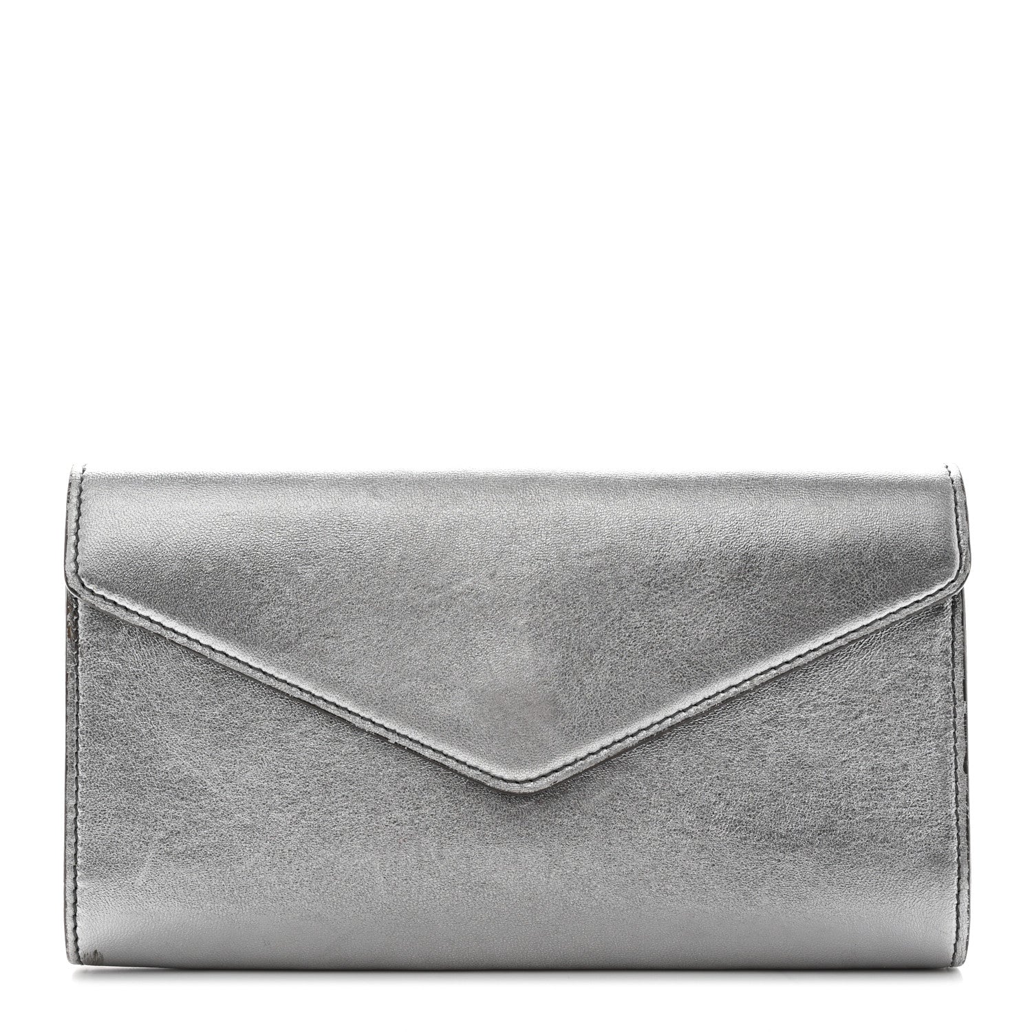 Saint Laurent Metallic Calfskin Y-Mail Clutch Silver 1 of 22