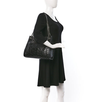 Saint Laurent Crinkled Calfskin Matelasse Monogram Medium Niki Shopper Tote Black 2 of 9