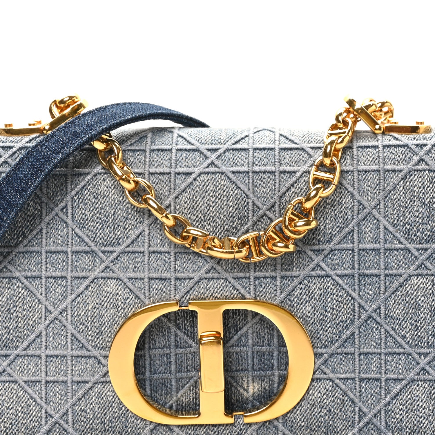 Christian Dior Denim Cannage Small Caro Bag Blue 7 of 9