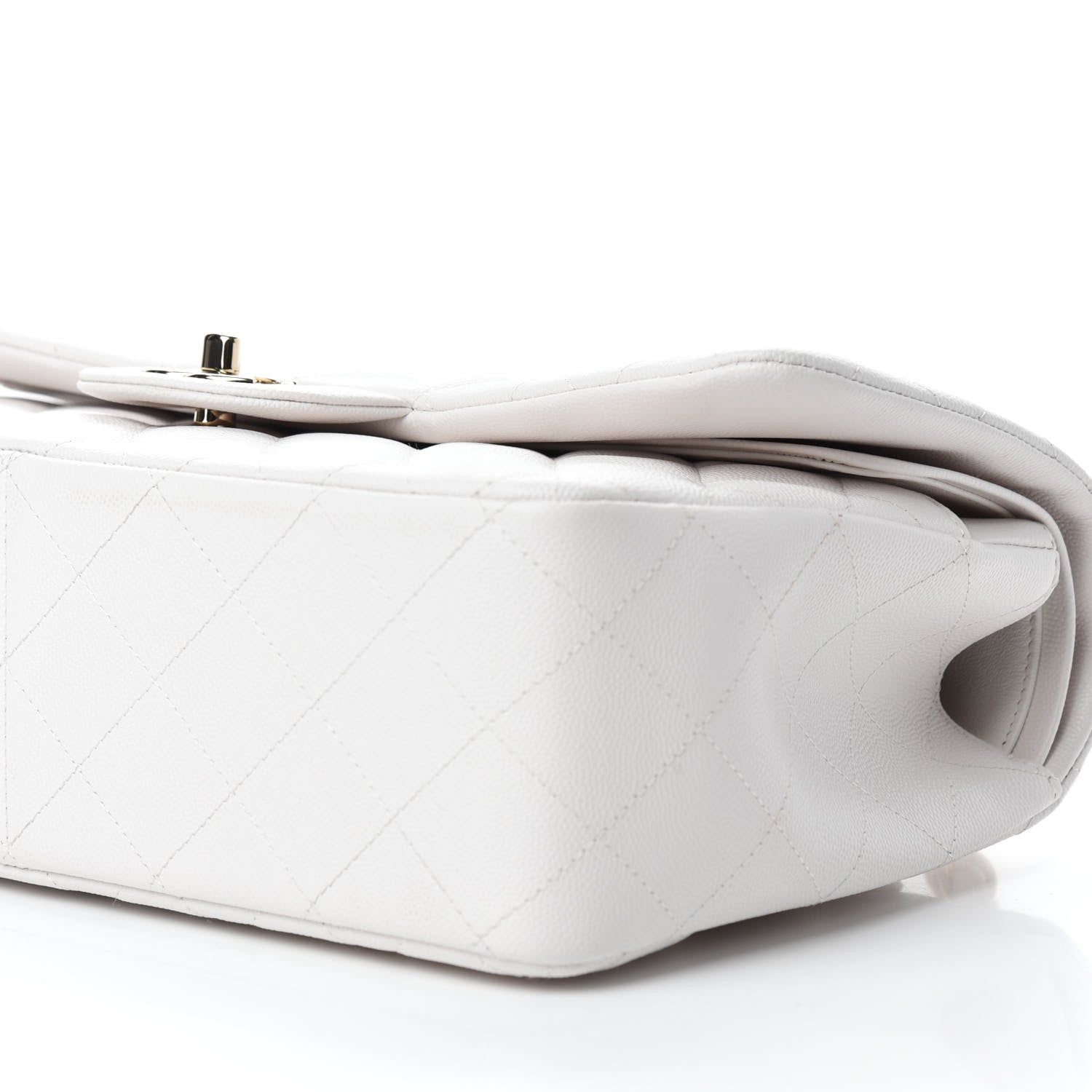 Chanel Caviar Quilted Jumbo Double Flap White 7 of 11