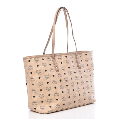 MCM Visetos Medium Anya Shopping Tote Beige 4 of 11