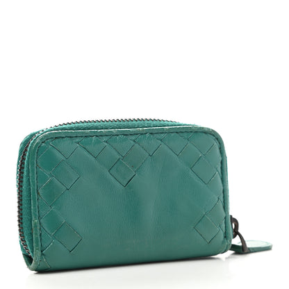 Bottega Veneta Nappa Intrecciato Zip Around Coin Purse Lagoon 3 of 11