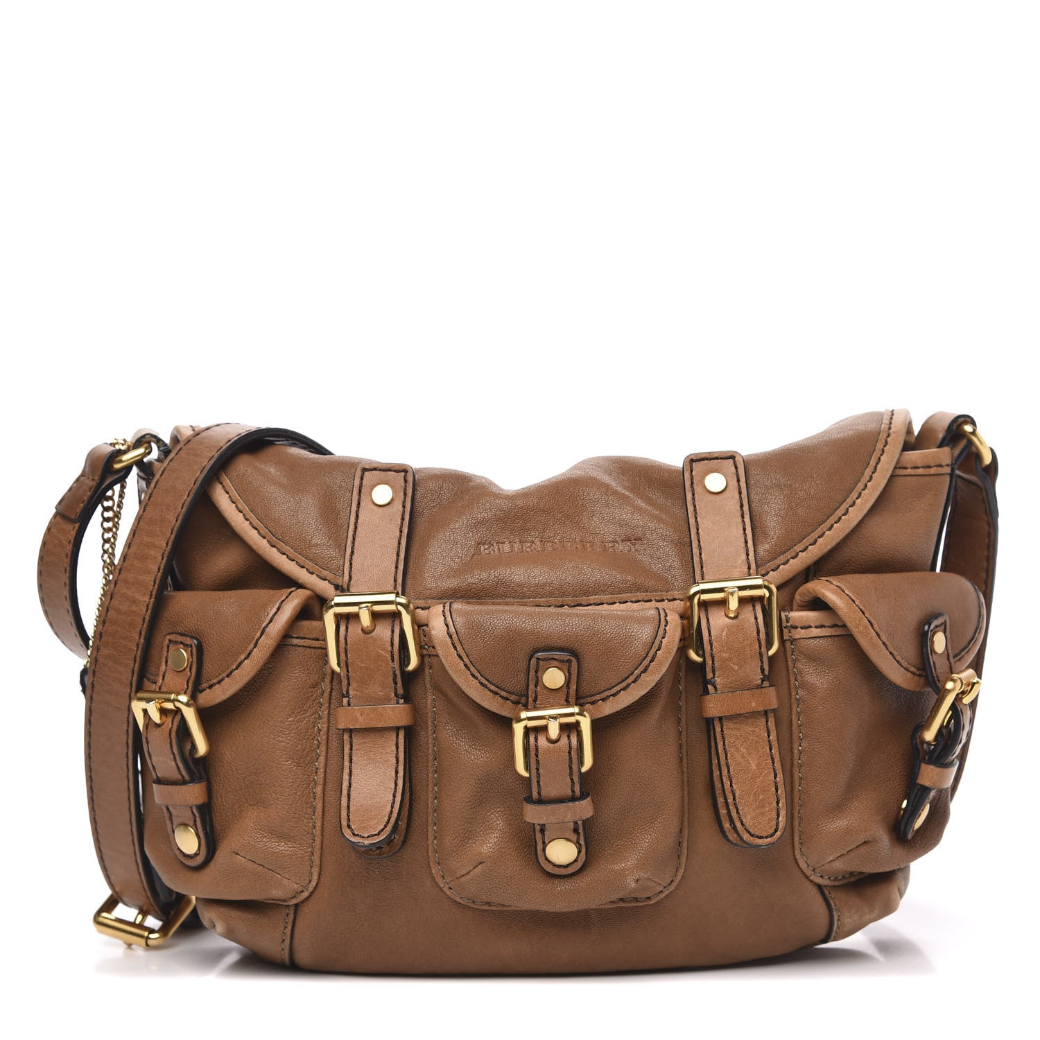 Burberry Calfskin Small Merrow Bag Straw 1 of 12