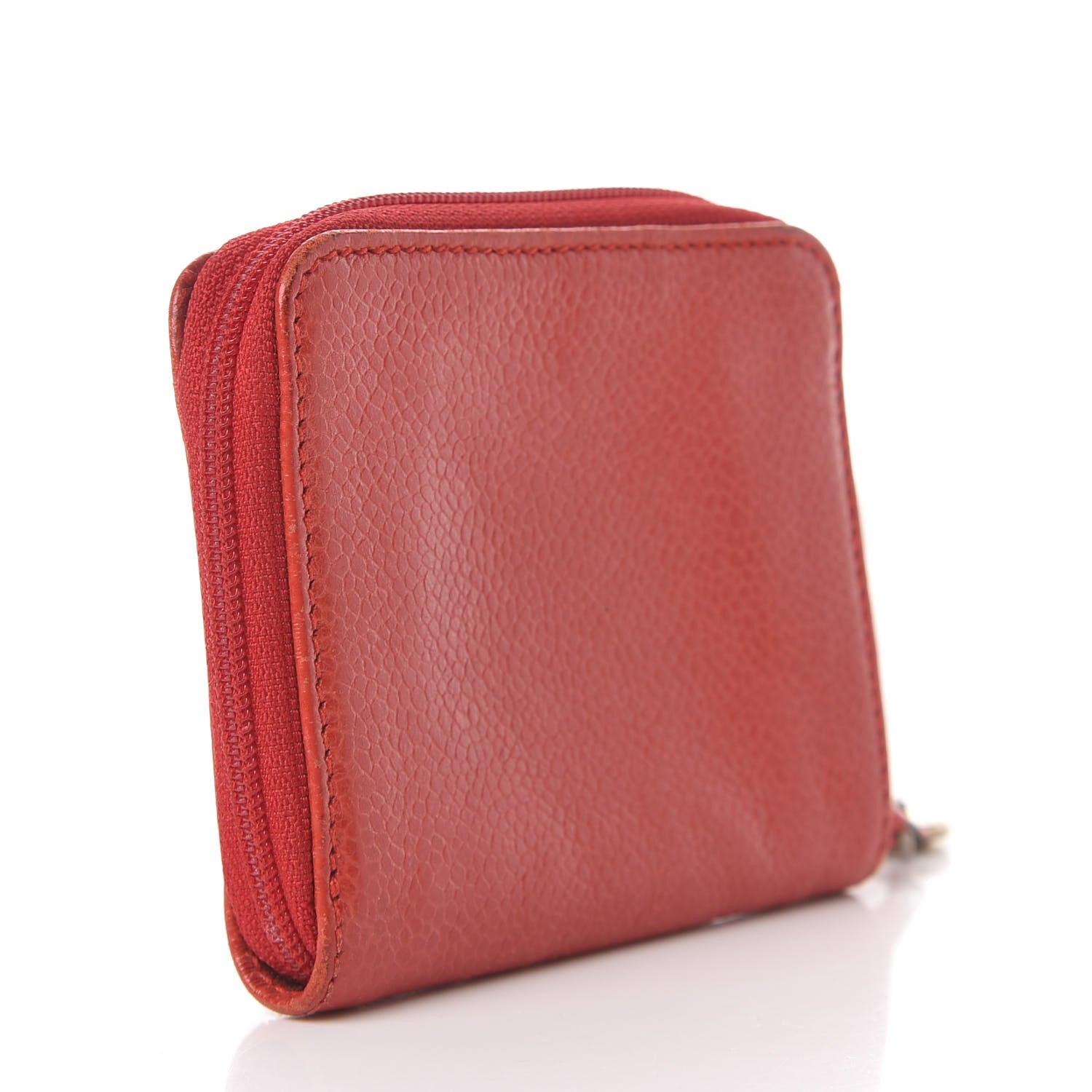 Chanel Caviar Timeless CC Zip Around Coin Purse Red 2 of 9