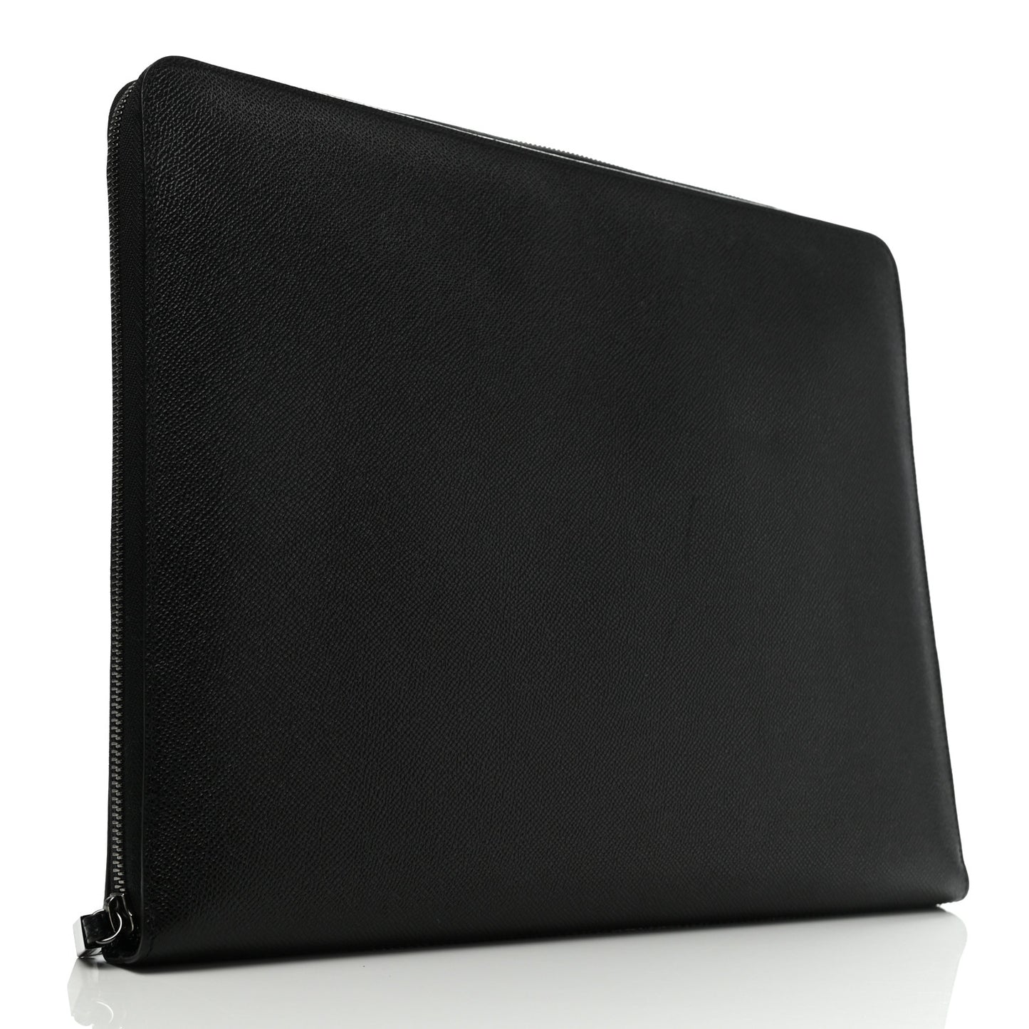 Grainy Calfskin Document Case Black