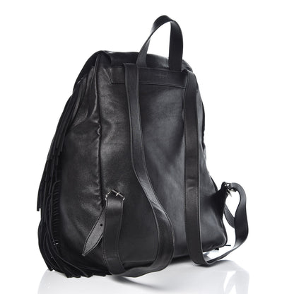 Saint Laurent Calfskin Fringe Festival Backpack Black 2 of 10