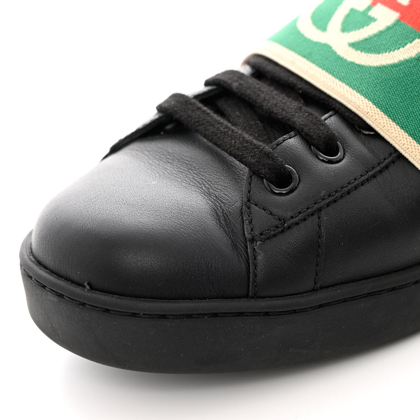 Calfskin Web Interlocking G Mens Ace Sneakers 9 Black