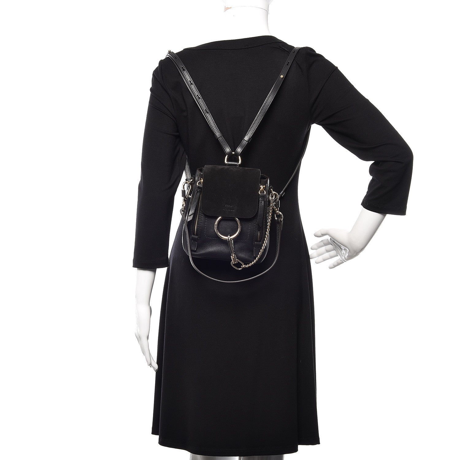 Chloe Suede Calfskin Mini Faye Backpack Black 2 of 10