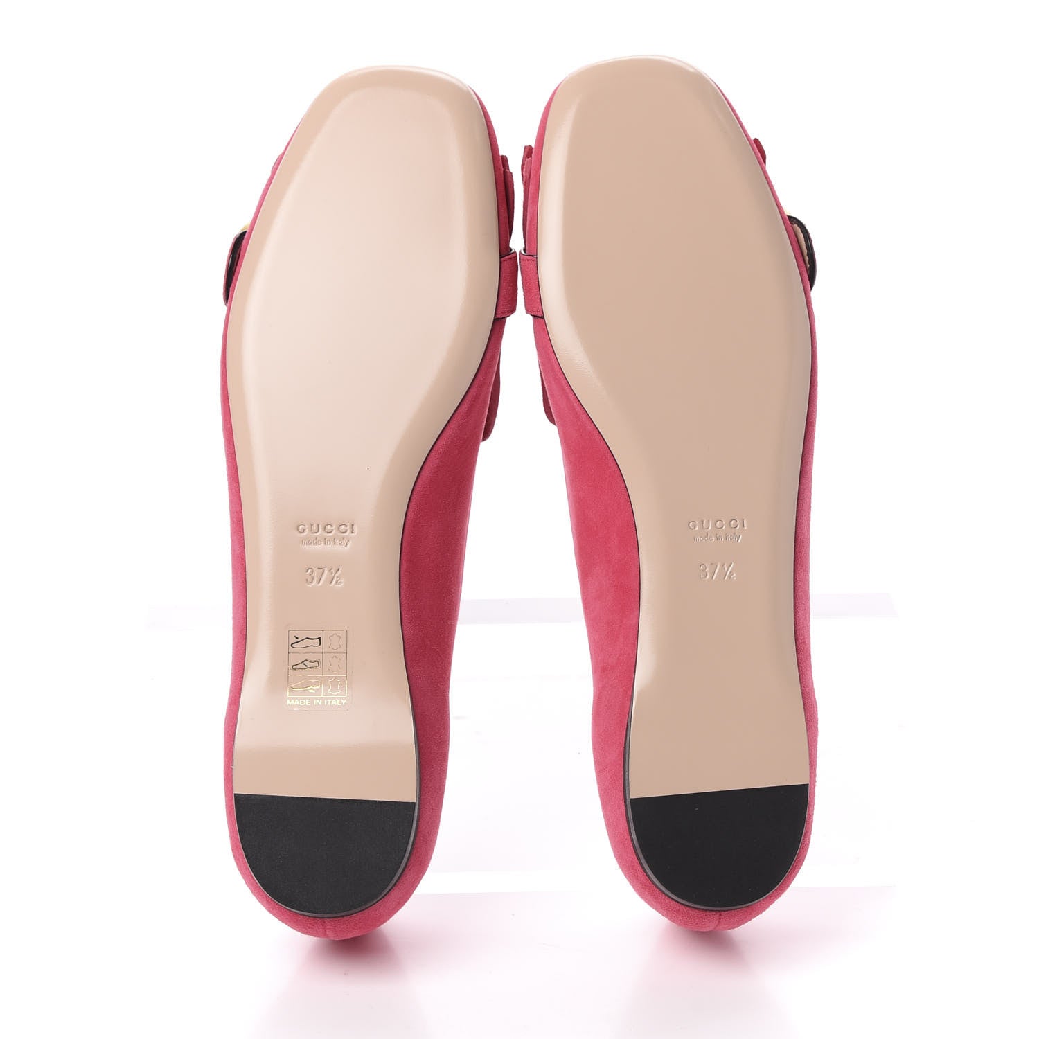 Gucci Kid Scamosciato GG Marmont Fringe Flats 37.5 Hot Pink 6 of 11