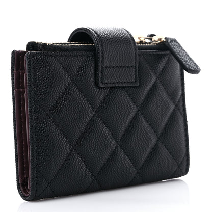 Chanel Caviar Quilted Compact Zipped Pocket Wallet Black 3 of 8