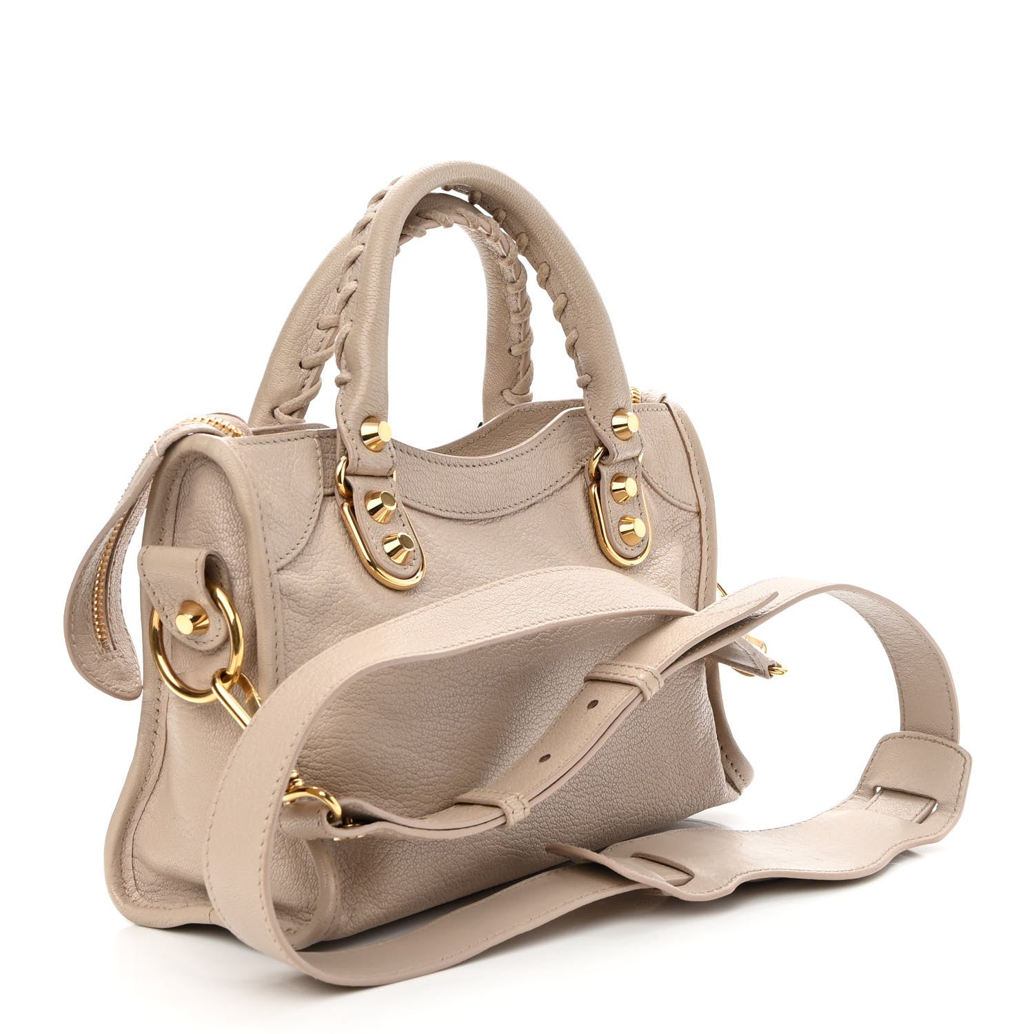 Balenciaga Chevre Gold Metallic Edge Hardware Mini City Beige Praline 3 of 10
