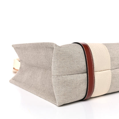 Chloe Cotton Calfskin Medium Woody Ribbon Tote White Brown 9 of 14
