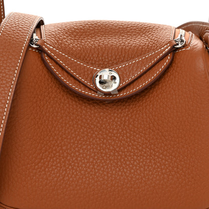 Hermes Taurillon Clemence Mini Lindy 20 Gold 8 of 11