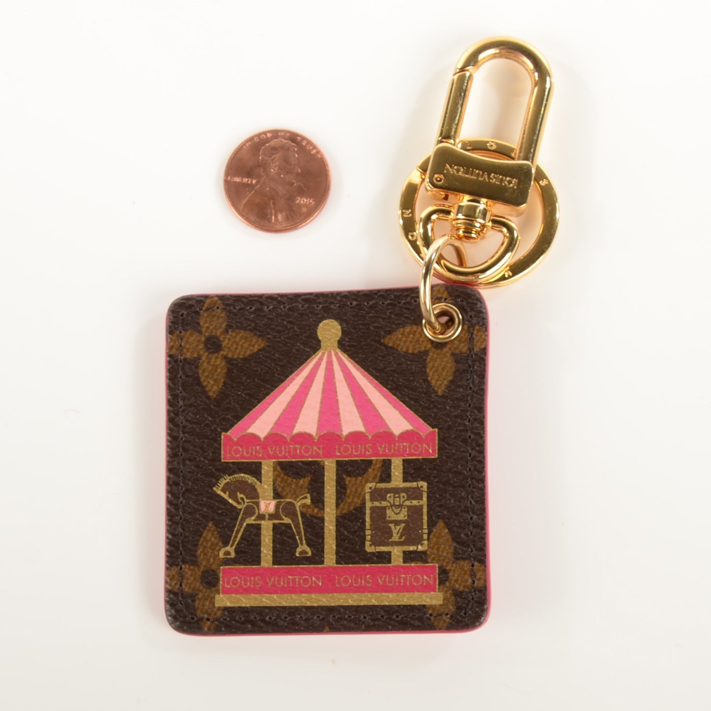 Monogram Illustre Carousel Bag Charm Key Ring Pink
