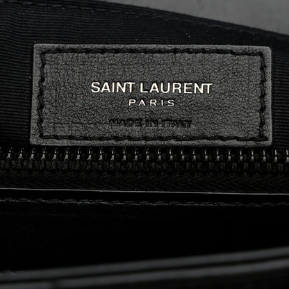 Saint Laurent Calfskin Y Quilted Monogram Monochrome Medium Loulou Chain Satchel Black 8 of 14