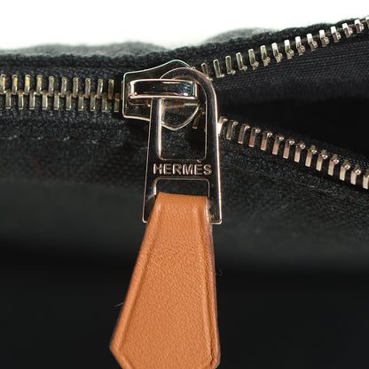 Hermes Cotton Canvas Bolide Travel Cosmetic Pouch Black 9 of 11