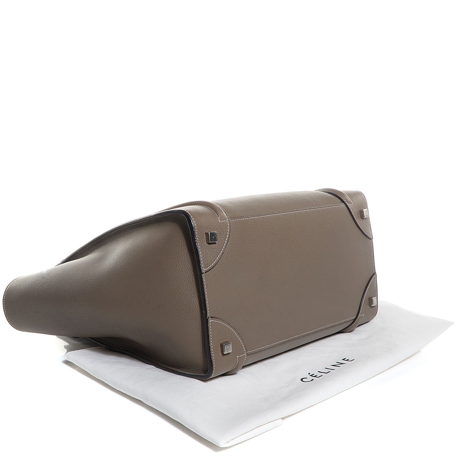 Celine Drummed Calfskin Mini Luggage Souris 3 of 8