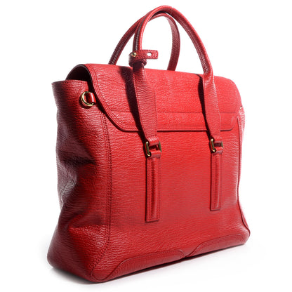 3.1 Phillip Lim 3.1 Embossed Leather Large Pashli Satchel Red 3 of 10