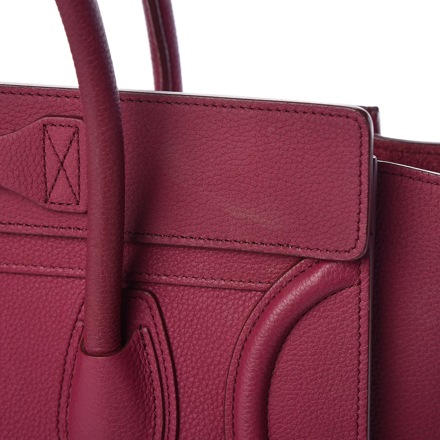 Baby Drummed Calfskin Micro Luggage Plum
