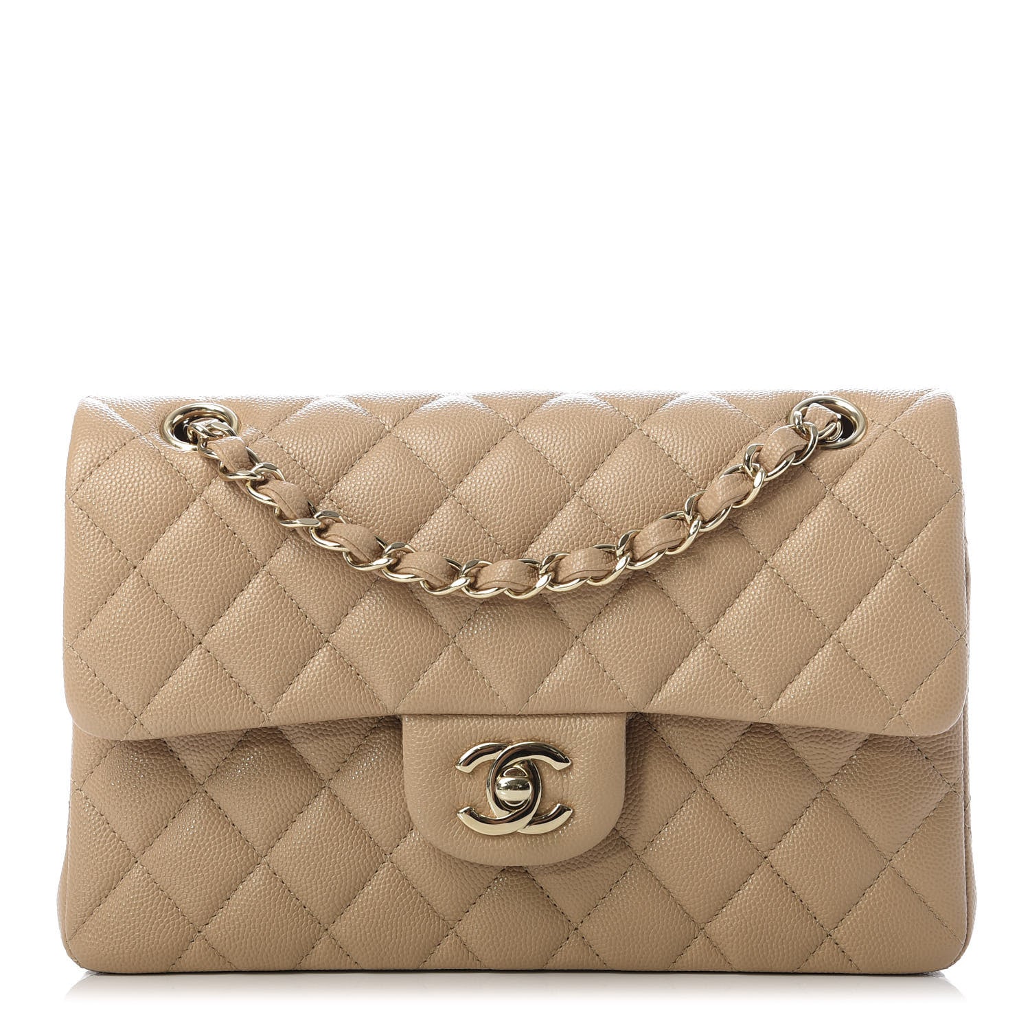 Chanel Caviar Quilted Small Double Flap Beige 1 of 10